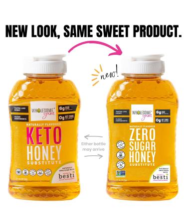 Wholesome Yum Zero Sugar Honey Substitute - Keto Friendly with Monk Fruit & Allulose | 11 oz Bottle - Buy Online on GoSupps.com