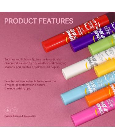 8 Pack Lip Blam Set Natural Lip Care for Moisturizing Hydrating Repairing Dry - 8 Flavors - Fruits Fruits 8 - Buy Online on GoSupps.com