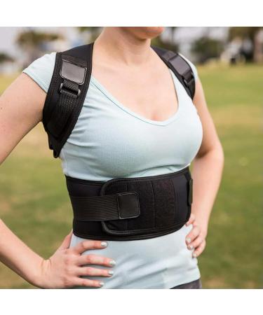 Shoulder Scoliosis Orthopedic Back Brace Spine Magnet Support Poor Posture Correction Belt Women Men Blue S - Buy Online on GoSupps.com