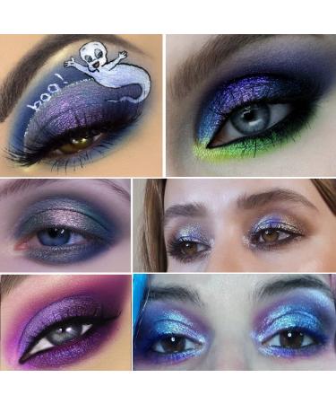 Afflano Holographic Eyeshadow Glitter - Silver Blue Multichrome Duo Chrome Eyeshadow - Buy Online on GoSupps.com