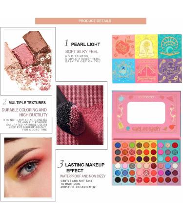 Shimmer Eyeshadow Palette 54 Colors Large Rainbow Eye Shadow - Waterproof High Pigmented Blendable Colorful Eyeshadow Palette for Holiday Cosmetics - Buy Online on GoSupps.com