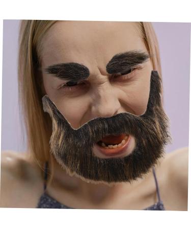VINTORKY 1 Set Beard Dress up Cosplay Carnival Beard False Mustache Grey Santa Claus Beard Fake Eyebrow Plush - Buy Online on GoSupps.com