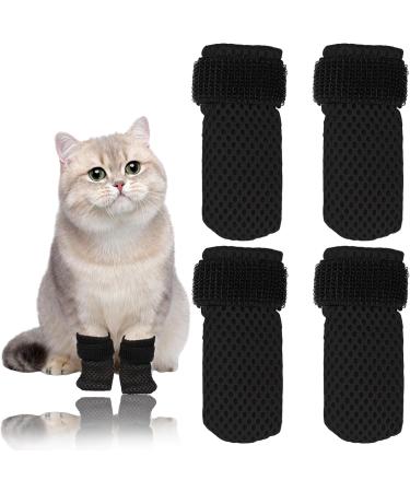 DHRUTI 4 pieces of claw covers for cats scratch catfeal breathable mesh cat paw covers cat claw covers caps for the cat injection fur care (XL)