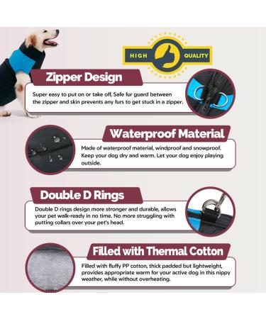 Buy Ectkuee Waterproof Winter Dog Coat Jacket - Warm Padded Puffer for Small Pets | International Shipping - Buy Online on GoSupps.com