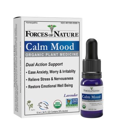 Forces of Nature Calm Mood Organic Homeopathic Medicine 0.34 Fl Oz Calm Formula Multi-Action Support from Mood Swings Irritability Stress & Worry