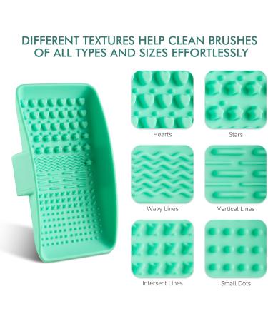 Portable Textured Brush Cleaner Palette - Silicone Mat & Holder Set for Mess-Free Washing | Eco-Friendly & Cruelty-Free Tool for Brush Care - Buy Online on GoSupps.com