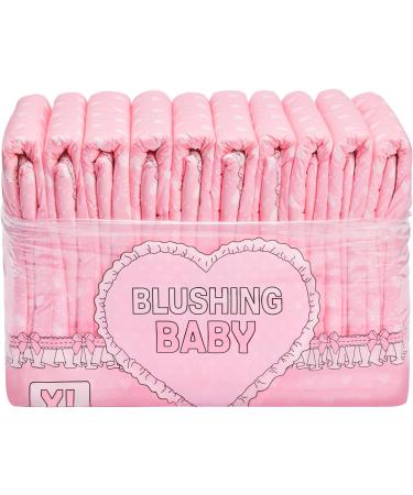 LittleForBig Adult Printed Diapers - Blushing Baby 10 Pack (X-Large 121-142 CM) - Comfortable & Stylish Pink XL for International Shipping - Buy Online on GoSupps.com