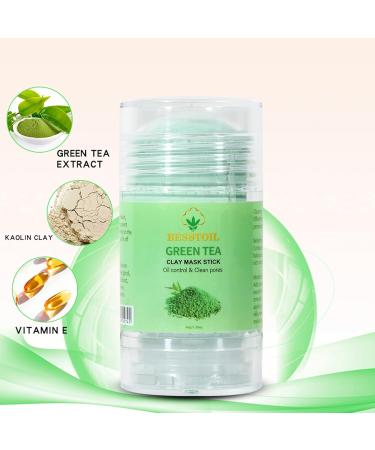 Green Tea Clay Mask Stick - Blackhead Remover Deep Pore Cleansing Oil Control With Green Tea Extract - Improved Formula Vegan Natural and Cruelty-Free (Green Tea) - Buy Online on GoSupps.com
