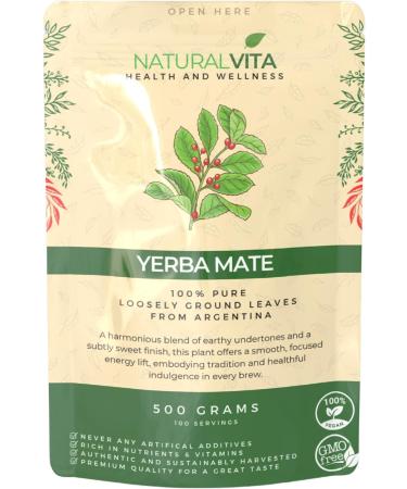 Premium Natural Vita Yerba Mate Starter Kit 500g - Includes Authentic Mate Gourd & Bombilla for Traditional Mate Tea Experience - Complete Yerba Mate Tea Set & Tea Cup - Buy Online on GoSupps.com