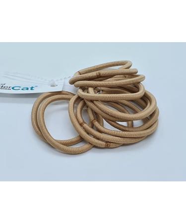 12 PCS BEIGE Elastic Hair Bands - Gentle 3mm Ponytail Holders for Women, Men, Girls, Kids - No Metal Bulk Hair Ties - Buy Online on GoSupps.com