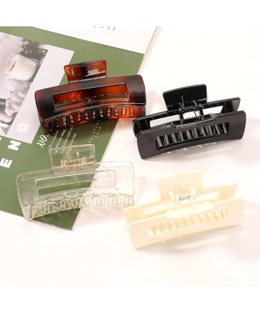 Large Hair Claw Clips for Thick Hair - Set of 4 | Strong Hold Banana Clip for Women with French Design | Ideal Hair Accessories for Long Curly Hair - Buy Online on GoSupps.com