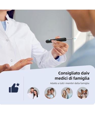 1080p HD WiFi Ear Wax Removal Otoscope - 360 Wide Angle IP67 Waterproof 6 LEDs | Compatible with iOS iPad Android - R1 Ultra Black - Buy Online on GoSupps.com