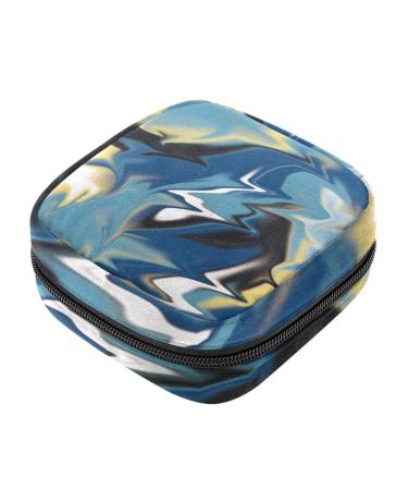 Sanitary Napkin Storage Bag Zipper Menstrual Cup Pouch Feminine Menstruation First Period Pads Holder for Girls Women Ladies Marble Multicoloured 17