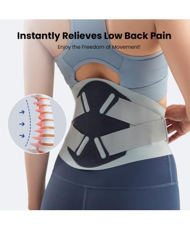 Ergonomic Back Brace for Lower Back Pain Relief | Soft 3D Knit Lumbar Support Belt for Men & Women | Anti-Skid Herniated Disc & Sciatica Relief (M 26-41 65-105cm - Buy Online on GoSupps.com
