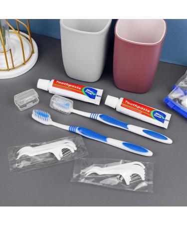 50 Disposable Toothbrushes with Toothpaste Set - Travel Kit with Zip Bag Toothbrush Covers & Floss Picks for Travel Hotels & Homeless Support - Buy Online on GoSupps.com