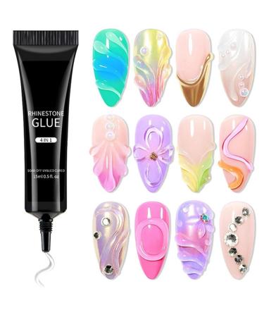 Solid Nail Glue Gel Gel Nail Glue | 15ml Nail Presser Glue Rhinestone Nail Glue | UV Gel Nail Glue Soft Gel for Bonding Artificial Nails Nail Tips etc. - Buy Online on GoSupps.com