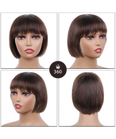 KINKYS MISSMIZZ Brazilian Virgin Human Hair Short Bob Wig with Bangs - 8 Inch - Buy Online on GoSupps.com