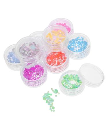 minkissy 9 Boxes Nail Decoration Jewlery Beads for Makeup Gems for Nails Nail Beads Gems for Acrylic Nails Jewels for Nails Acrylic Nail Gems Nail Art Beads Kit Mini Beads Glass Small Beads