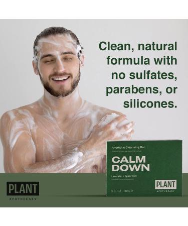 Plant Apothecary Calm Down Moisturizing Shea Butter Soap for Damaged and Dry Skin - Body Soap Bar with Spearmint and Lavender - Natural Ingredients - 5 oz - Buy Online on GoSupps.com