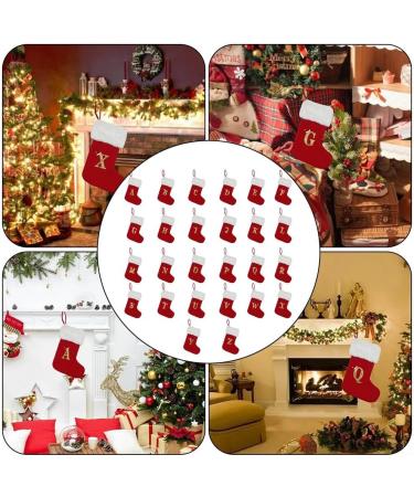 Buy Christmas Knitted Stockings | Embroidered Monogram Red Socks | Ideal Gift Bag for Holidays - Buy Online on GoSupps.com