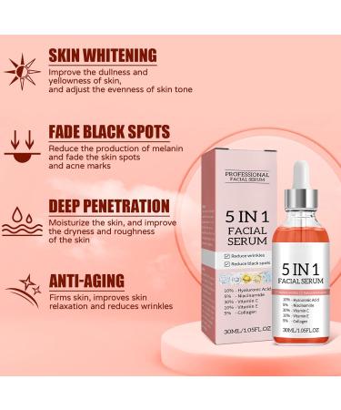 30% Vitamin C Serum for Face - Skincare with 10% Hyaluronic Acid &Vitamin E and 5% Niacinamide & Collagen - Dark Spot Remover for Face - Anti Aging Facial Brightening Serum - Improve Dull Tired Skin - Buy Online on GoSupps.com