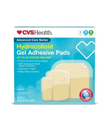 CVS Health Hydrocolloid Gel Adhesive Pds 5 Pads Assorted Sizes