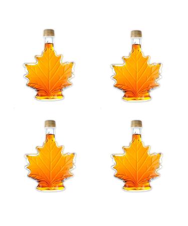 Pure Organic Canadian Maple Syrup (4 X 100ml Bottles.) All-Natural Grade-A Light Amber | Delicious Sweetness | No Preservatives Gluten Free Vegan Friendly