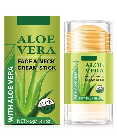 Yniquet Face Balm Stick with Aloe Vera Aloe Vera Face Moisturizer Day & Night Lifting & Firming Anti Wrinkle Neck Facial Care Stick Nourishing Anti Aging Repair Cream for All Skin Types