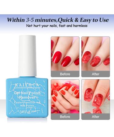 KAIYOCA Gel Nail Polish Remover 15ml with Cuticle Pusher and Nail Polish Scraper Professional Gel Remover for Nails Non-Irritating Easily & Quickly Nail Polish Remove in 3-5 Minutes 15ml kit- A - Buy Online on GoSupps.com