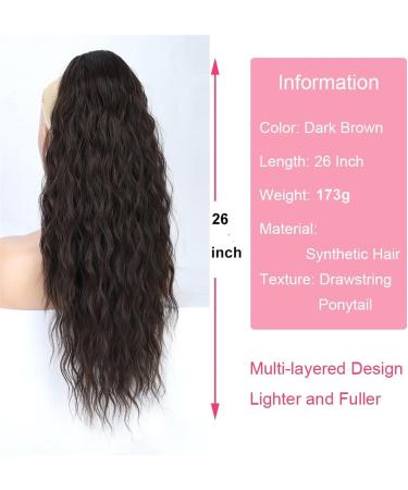 Ponytail Extension Ponytail Hair Extension For Women Long Curly Wavy Drawstring Ponytail Hairpieces Synthetic Fake Horse Tail Black Blonde Red Ponytail Hair Extension(27-613) 26inches 27-613 - Buy Online on GoSupps.com