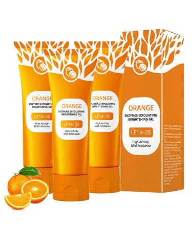 Orange Exfoliating Brightening Gel 50g Gel Exfoliant Visage Et Corps Gommage Corps Exfoliant Gelee Eclaircissante Gommage Gentle Exfoliator For Face Skin Exfoliator For Body (3PC 50g) 3PC 50 g (Lot de 1)