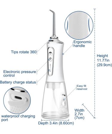Water Dental Flosser Cordless - AFROG Portable 5 Modes Oral Irrigator IPX7 Waterproof Rechargeable Teeth Cleaner for Home & Travel - Buy Online on GoSupps.com