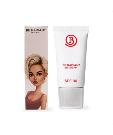 Be at one be radiant BB Cream Light/Medium Coverage LSF 30 Buildable Tinted Moisturizer BB Cream Foundation Face Makeup for Dewy Glowy Skin Paraben Free Cruelty Free Vegan MakeUp Light 30 ml (1 Pack) Easy Touch