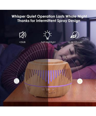 500ml Aroma Diffuser for Essential Oils - 10 Oils Included 36dB Silent Operation 7 Colors BPA-Free 4 Timers & Auto Shut-off - Buy Online on GoSupps.com