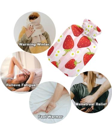 Shop Naanle Daisy Strawberry 2L Transparent Hot Water Bottle for Pain Relief | Large Heat & Cold Therapy for Bed Hands & Feet - Buy Online on GoSupps.com