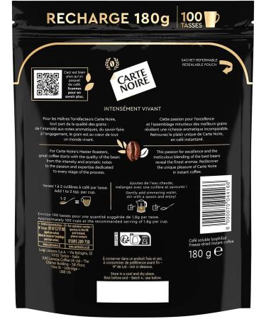 CARTE NOIRE - Classic Soluble Coffee - Instant Coffee - Delicate and Aromatic - 180 g Eco-Refill - Made in France - Buy Online on GoSupps.com