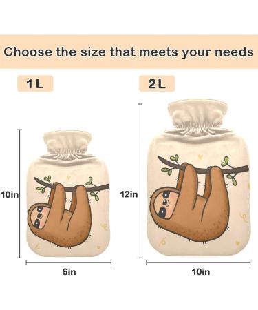 Naanle Sweet Sloth Cartoon Hot Water Bottle - 2L Transparent Large Heat Therapy for Bed Hand & Feet Pain Relief - Buy Online on GoSupps.com