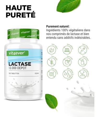 Lactase 13 000 Depot - 365 Sepismart Slow Release Tablets - High Dosed with 13 000 FCC Units - For Lactose Intolerance and Milk Intolerance - No Additives - Buy Online on GoSupps.com