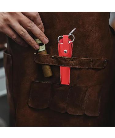 Salon Hair Scissor Bag | Salon-Grade Hair Scissor Bag Holster - Scissors Storage Holder Organizer Hairdressing Scissors Cover PU Leather for Barber Household Red - Buy Online on GoSupps.com