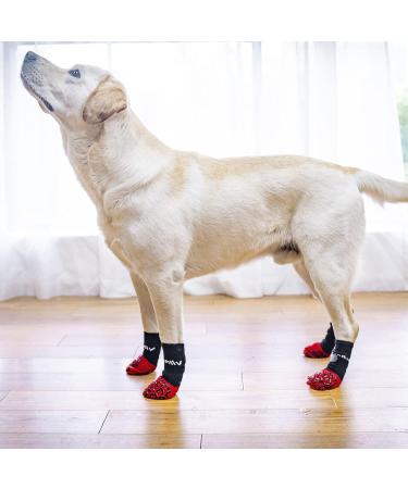 Expawlora Anti-Slip Dog Paw Protection | Adjustable Straps for Better Traction on Wooden Floors | Soft Elastic Fabric in Red | Size L - Buy Online on GoSupps.com