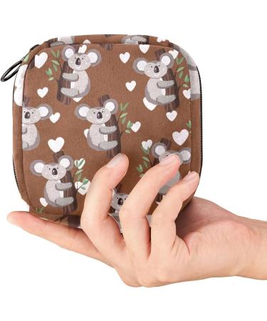 Koala Heart Pattern Sanitary Napkin Storage Bag | Menstrual Pad Pouch for Women | Portable Menstrual Period Bag | Zippered Tampons Collection Bag - Color 13 - Buy Online on GoSupps.com