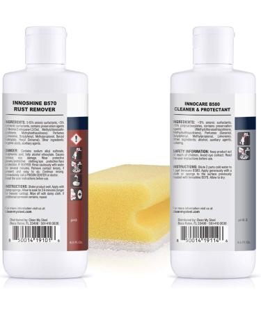 Stainless Steel Cleaner & Rust Remover Kit - 8.5 Fl Oz (Pack of 2) - For Appliances, Grills & Diamond Plate - Scratch Remover & Protector Included - Buy Online on GoSupps.com