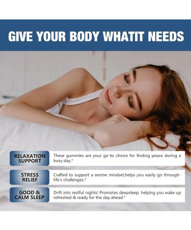 Buy 2 Packs 300MG 5HTP GABA Sleep Supplement Gummies | Melatonin-Free L-Theanine & Omega 3-6-9 | Blueberry Flavor 120 Count - Buy Online on GoSupps.com