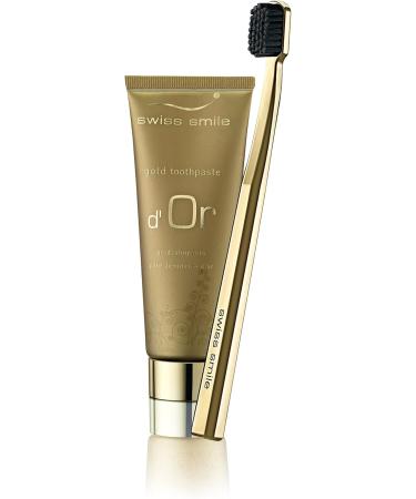 Swiss Smile dOr Set: Premium Toothpaste & Toothbrush (75ml) - Elevate Your Oral Care | International Shipping Available - Buy Online on GoSupps.com