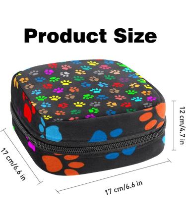 Colorful Animal Paw Menstruation Pad Bag with Zipper | Women's Tampon & Napkin Organizer | Stylish & Functional Collective Bags - Buy Online on GoSupps.com