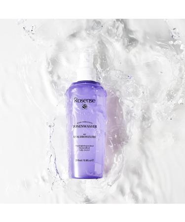 Rosense Rose Water Spray with Hyaluronic Acid - 100% Natural Vegan Facial Moisturizer & Cleanser (200ml) - Buy Online on GoSupps.com