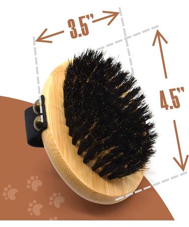 Bamboo Handheld Pet Brush with Soft Boar Bristles for Dogs and Cats - 1 Pack - Buy Online on GoSupps.com