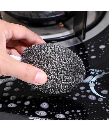 Stainless Steel Scourer with Lanyard Stainless Steel Scrubber Lanyard Wire Balls Reusable Washing Up Sponge for Cleaning Dishes Pots Pans & Grills 9pc - Buy Online on GoSupps.com