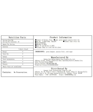 JINQI Caffeine Free Chinese Fruit Tea - Mixed Fruit Tea Bags (Green Kumquat & Passion Fruit) | 150g 10g x 15 Bags | Best International Shipping - Buy Online on GoSupps.com