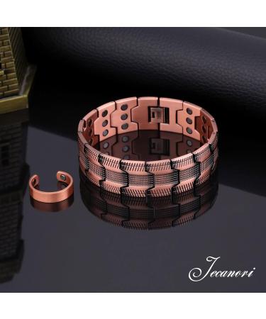 Jecanori 3X Ultra Strength Copper Magnetic Bracelet with 57 Magnets - Adjustable Wristband, 3500 Gauss, Free Adjustt Tool - Redcopper - Buy Online on GoSupps.com